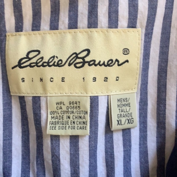 Vintage Y2K Eddie Bauer Navy 3/4 Zip Long Sleeve Sweater 100% Cotton Tall XL - Picture 8 of 10